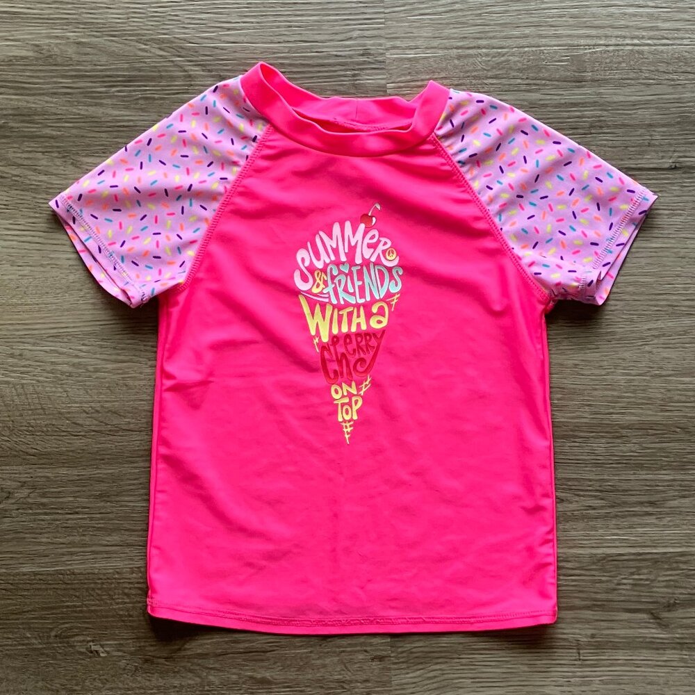 Cat & Jack Sprinkles Ice Cream Rashguard Size 7/8